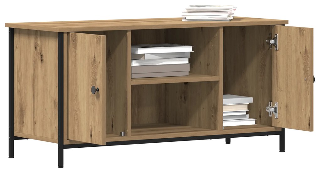 vidaXL Επιπλο τηλεόρασης Artisan Oak 100x40x50 εκ. Επεξεργασμένο ξύλο και χάλυβας