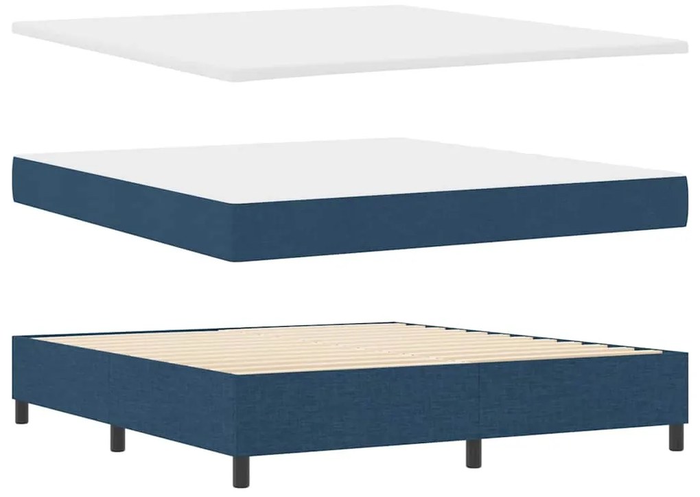 vidaXL Κρεβάτι με ελατήρια με στρώμα Μπλε 180 x 200 cm ύφασμα