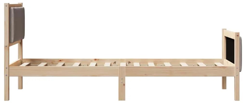 vidaXL Σκελετός Κρεβατιού με κεφαλάρι Taupe 75 x 190 cm ύφασμα