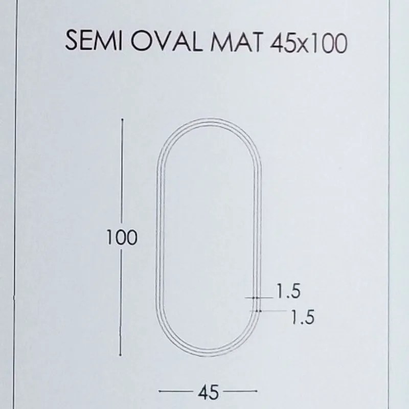 Καθρέπτης τοίχου Semi Oval Mat 45x100 με κρυφό φωτισμό Led Διακόπτης Αφής: Ναι