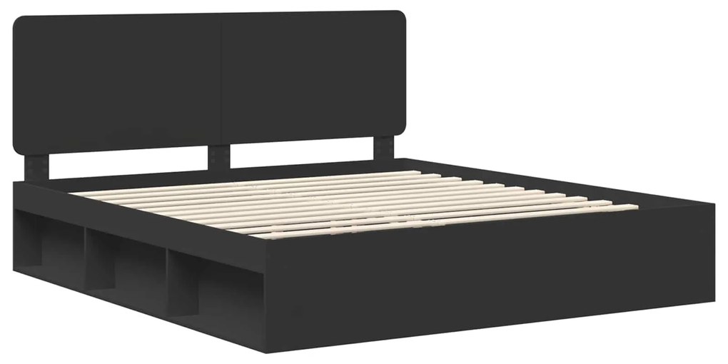 vidaXL Σκελετός Κρεβατιού Μαύρο 180 x 200 cm Στερεά ξυλεία πεύκου