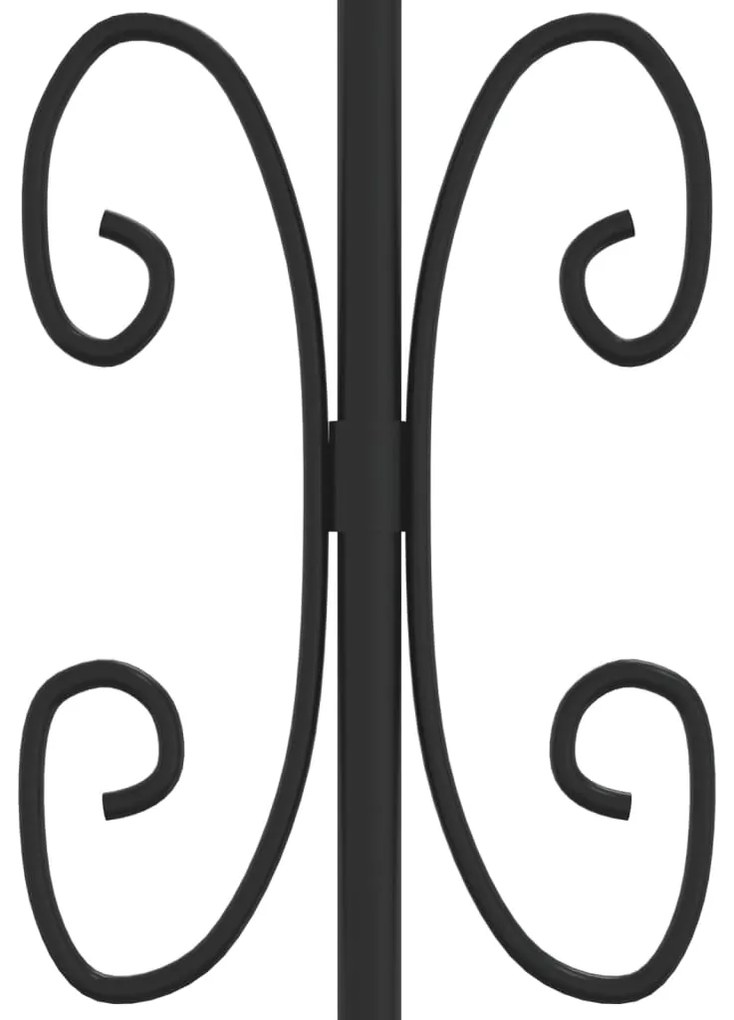 vidaXL Φράχτης Κήπου με Κορυφή Δόρυ Μαύρος 240x150 εκ. από Ατσάλι με Ηλεκτροστατική Βαφή