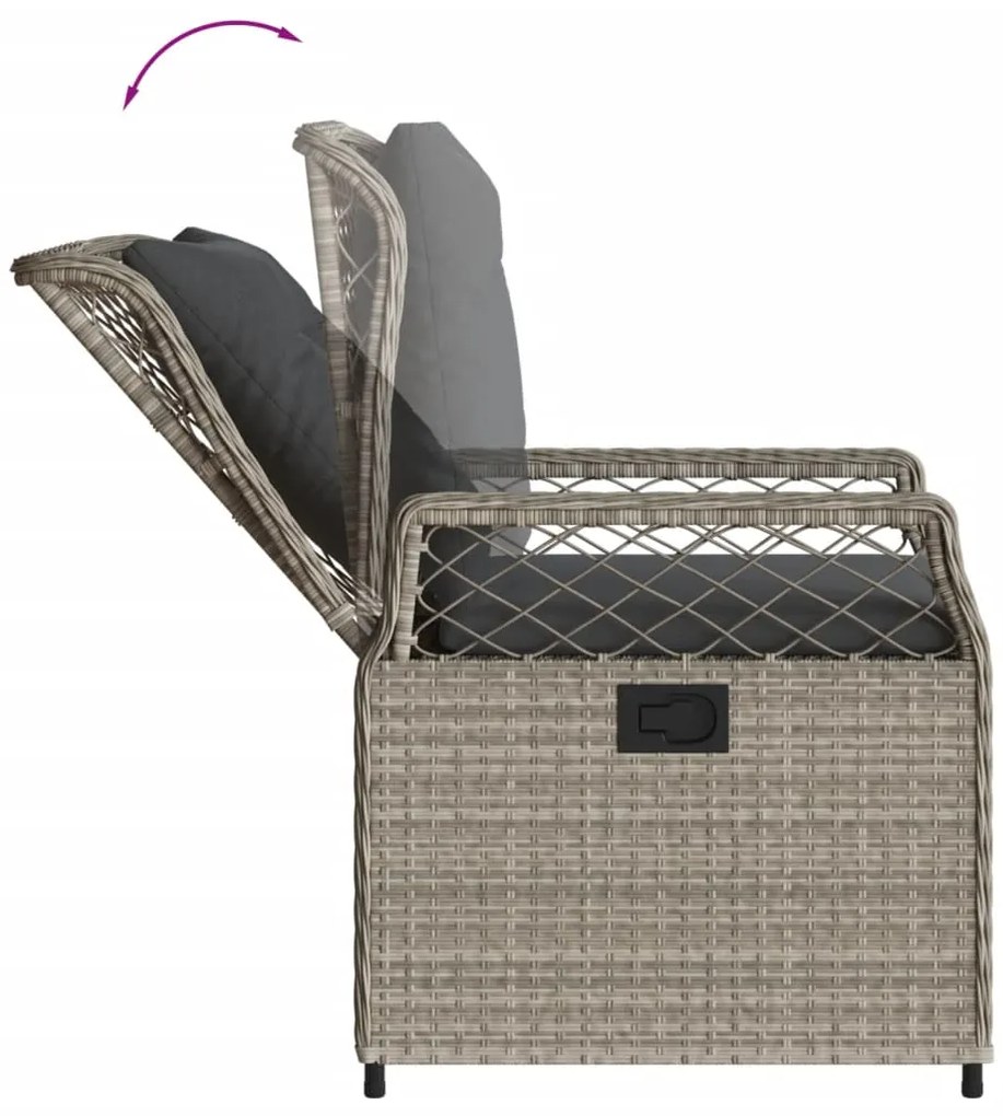 vidaXL Σετ Τραπεζαρίας Κήπου 5 τεμ. Αν. Γκρι Συνθ. Ρατάν με Μαξιλάρια