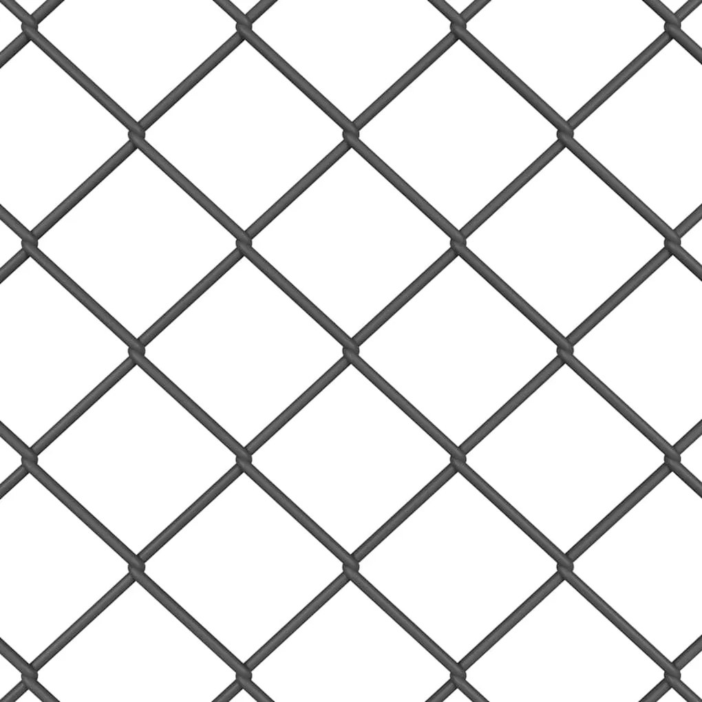 vidaXL Τείχος και Πόστ Γκρι 0,8 x 25 m Ατσάλι