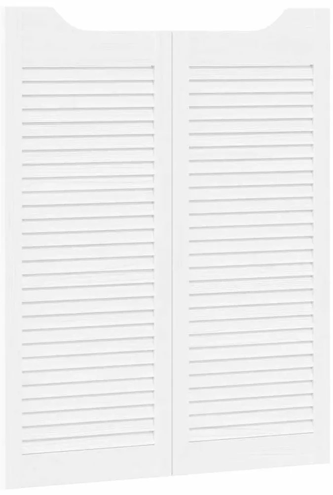 vidaXL Swing Doors Louvred Design 2 ζευγών Λευκό 100x80 cm