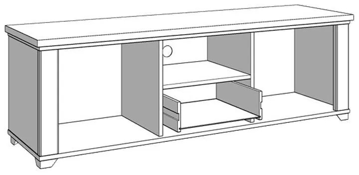 Έπιπλο Τηλεόρασης Valencia TV 150 Λευκό - Artisan Oak - Λευκό Μάτ 147x41x47,5 εκ. 147x41x47.5 εκ.