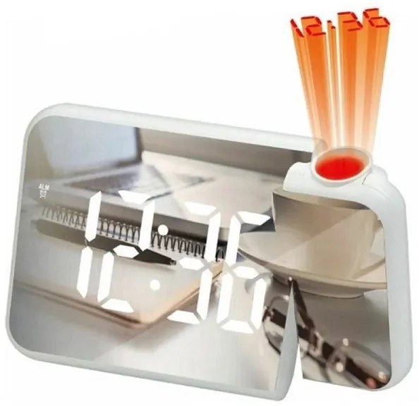 LED ρολόι με προτζέκτορα και οθόνη καθρέφτη DS-8590L