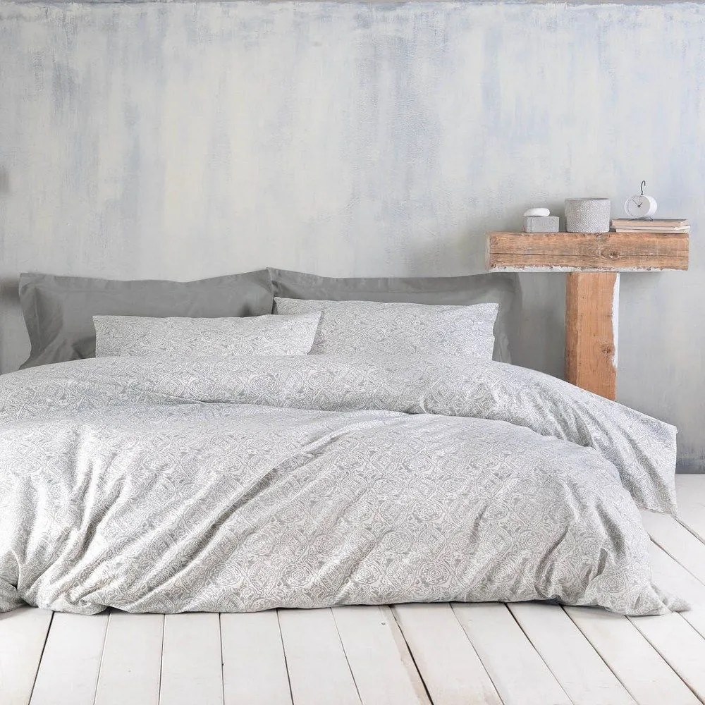 Πάπλωμα Amara (Σετ 3τμχ) Grey Ρυθμός Queen Size 220x240cm Βαμβάκι-Πολυέστερ