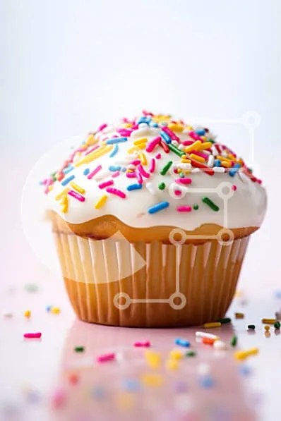 Intra Συλλεκτικό Ξύλινο Παζλ Plywood  4mm - Πολύχρωμο cupcake με ψεκασμούς Σε Ξύλινο Κουτί - Διαστάσεις: 10x10 cm – 25 κομμάτια