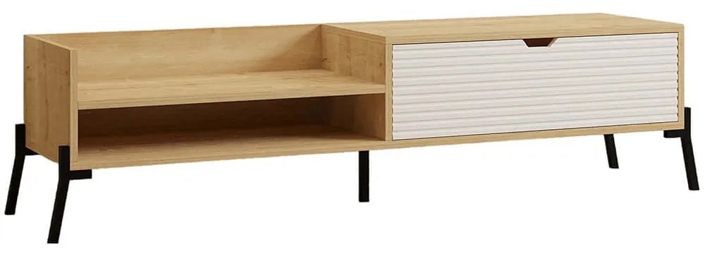 Έπιπλο Τηλεόρασης Trezza 835PUQ3084 160x40x36cm Oak-White