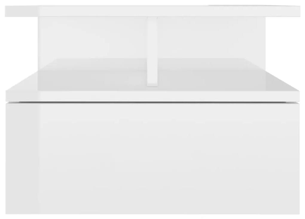 Κομοδίνο Κρεμαστό Γυαλιστερό Λευκό 40 x 31 x 27 εκ. Μοριοσανίδα - Λευκό