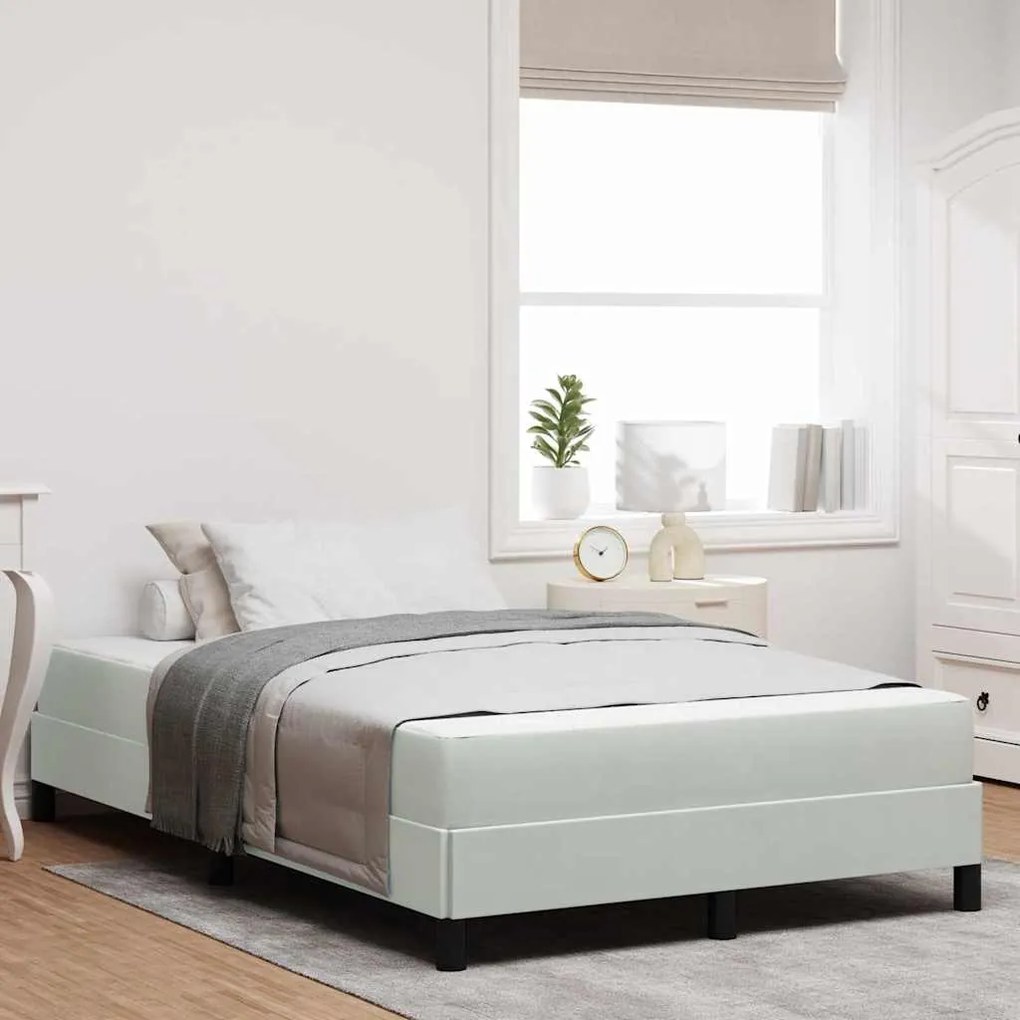 vidaXL Κρεβάτι box spring με στρώμα Ανοιχτό γκρι 120 x 200 cm Βελούδο