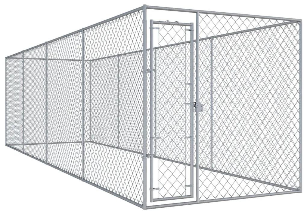Κλουβί Σκύλου Εξωτερικού Χώρου 760 x 192 x 185 εκ. - Ασήμι