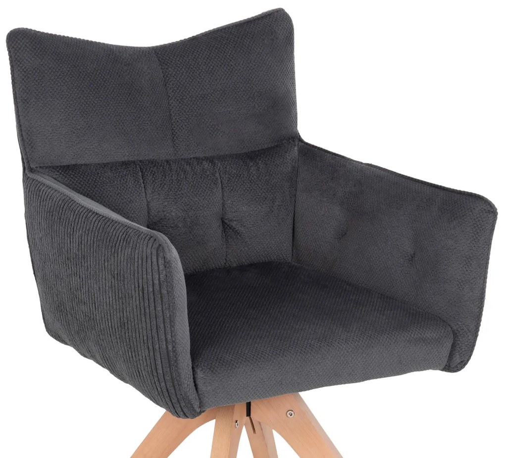 Πολυθρόνα QUILL C9843.03 Γκρί με Πόδια Ξύλο Οξιάς 61x57,5x91Υεκ. 2αδα 61x57.5x91 εκ.