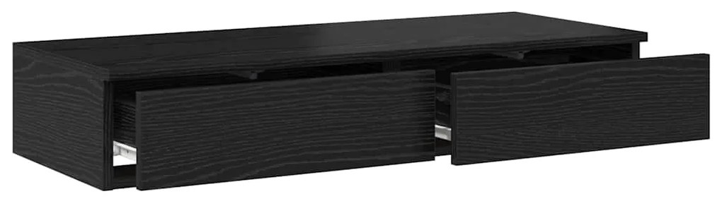 vidaXL Συρτάρια κρεβατιού με συρτάρι Μαύρη Οξυά 100 x 36,5 x 16,5 εκ