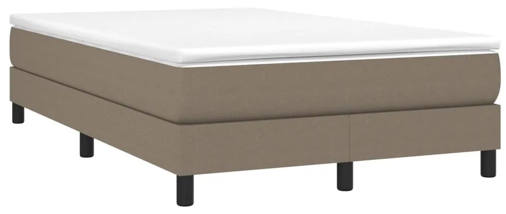 vidaXL Κρεβάτι Boxspring με Στρώμα Taupe 120x190 εκ. Υφασμάτινο