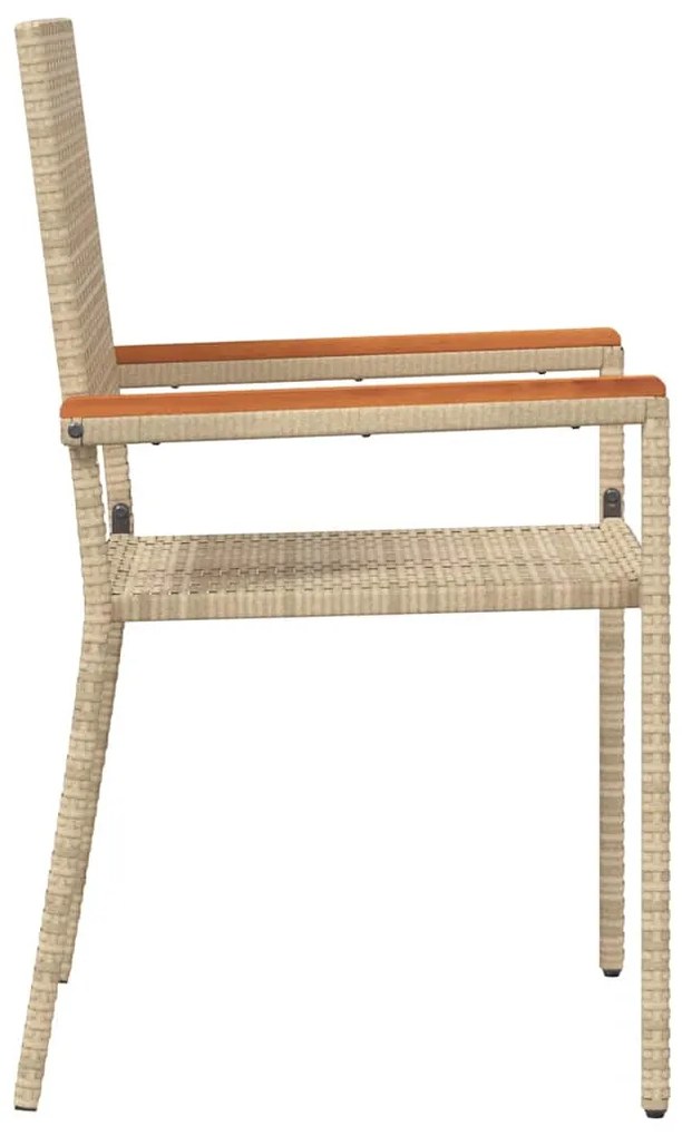 vidaXL Καρέκλες κήπου που σωριάζονται 4 pcs Κρέμα και Καφέ