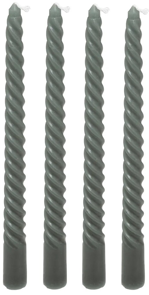 Κεριά Για Κηροπήγιο 25εκ. (Σετ 4τμχ) A-S Hugo Twist Green 207036H