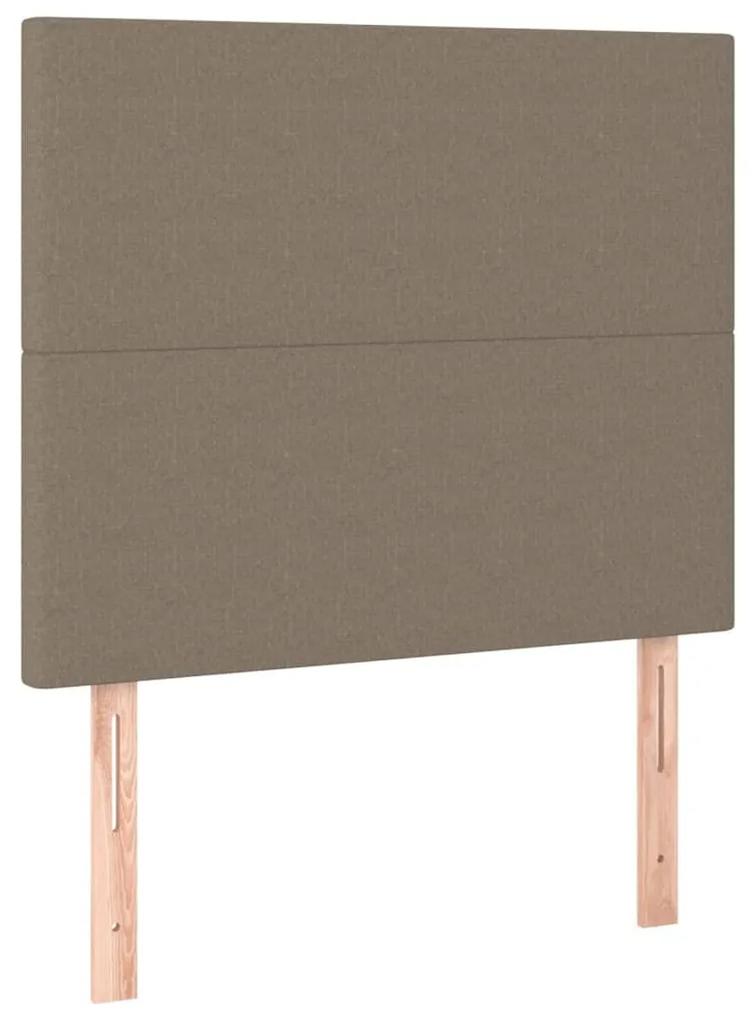 Κρεβάτι Boxspring με Στρώμα &amp; LED Taupe 120x200 εκ. Υφασμάτινο - Μπεζ-Γκρι