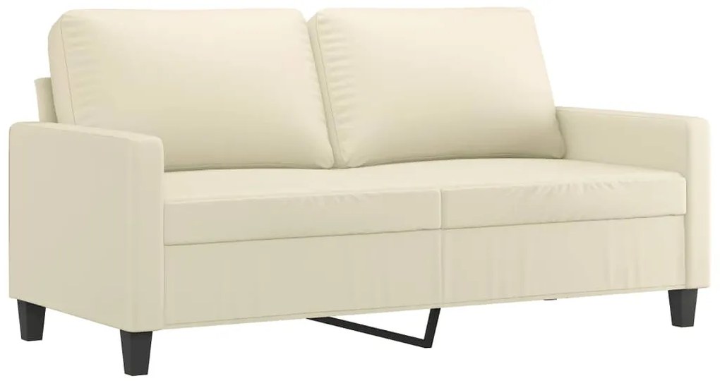 vidaXL Πολυθρόνες Σετ 2 Τεμαχίων Κρεμ Συνθετικό Δέρμα με Μαξιλάρια