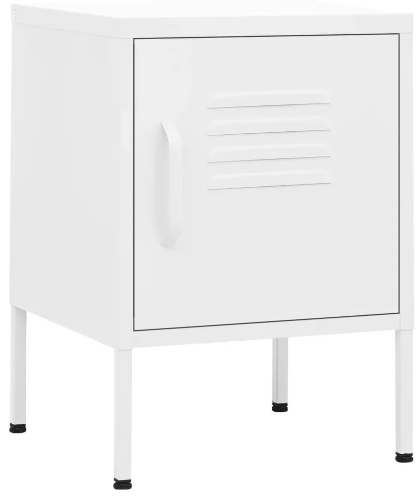 vidaXL Κομοδίνα 2 τεμ. Λευκά 35 x 35 x 51 εκ. Ατσάλινα