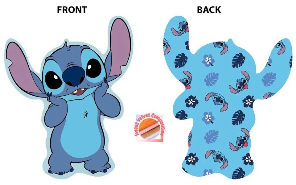 Μαξιλάρι Διακοσμητικό Παιδικό 3D (Με Γέμιση) Disney Home Stitch 681 20cm Sky Blue DimCol 20cm Velboa