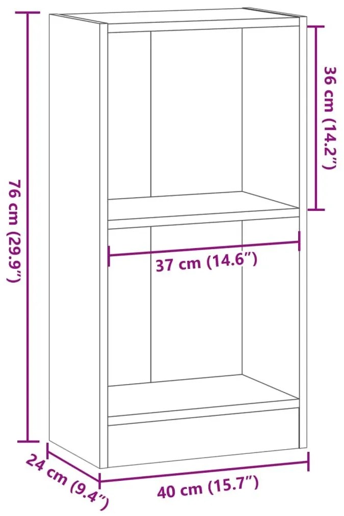 Βιβλιοθήκη Όψη Παλαιού Ξύλου 40x24x76 εκ. Επεξεργασμένο Ξύλο - Καφέ