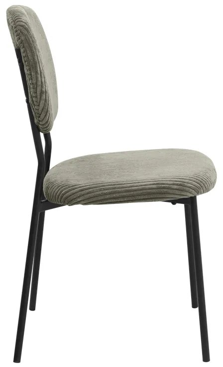 Καρέκλα τραπεζαρίας Kevin Megapap λαδί ύφασμα - μεταλλικό μαύρο πόδι 48x51x87εκ.