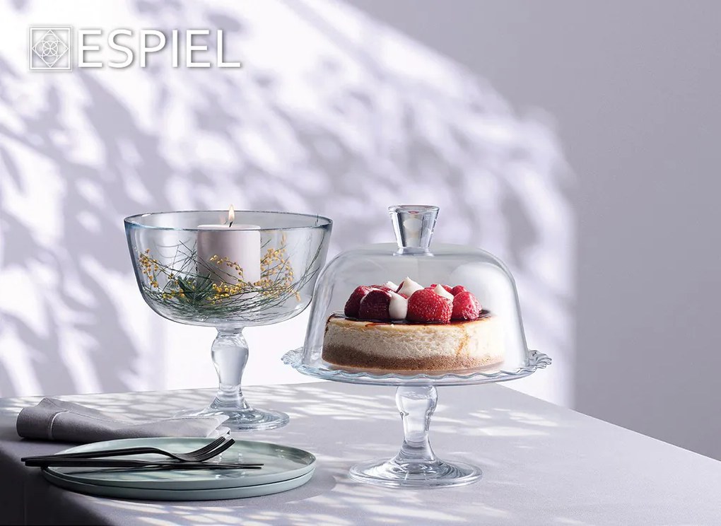 PETITE PATISSERIE FOOTED PLATE W/DOME H: 25,9 D: 13 P/72 GB1.OB2. | Συσκευασία 2 τμχ