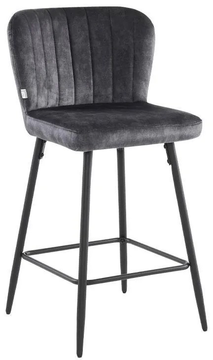 Σκαμπό Μπάρ FL2036 Fylliana Γκρί - Μαύρο 51x54x94 εκ. 2αδα