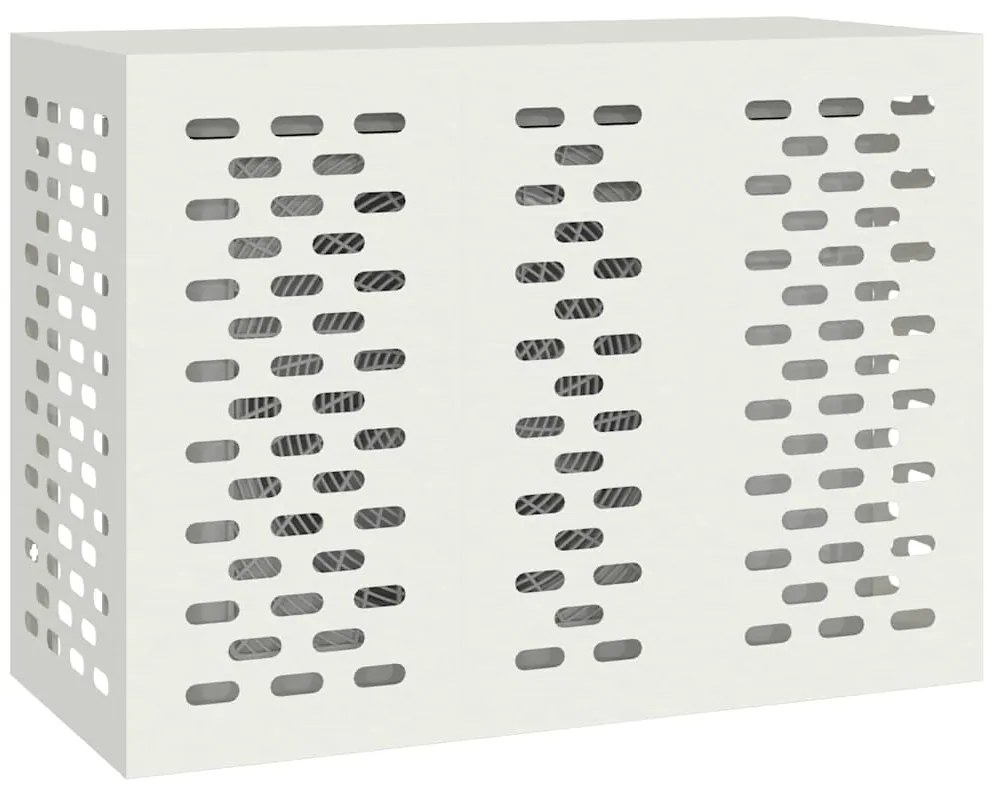 vidaXL Κάλυμμα κλιματιστικού Λευκό 110 x 50 x 80 cm Ατσάλι