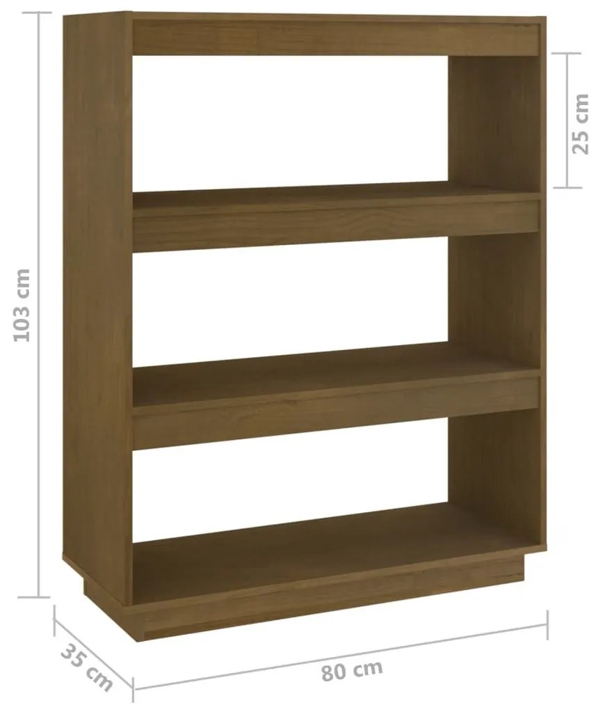 Βιβλιοθήκη/Διαχωριστικό Χώρου Μελί 80x35x103 εκ. Μασίφ Πεύκο - Καφέ