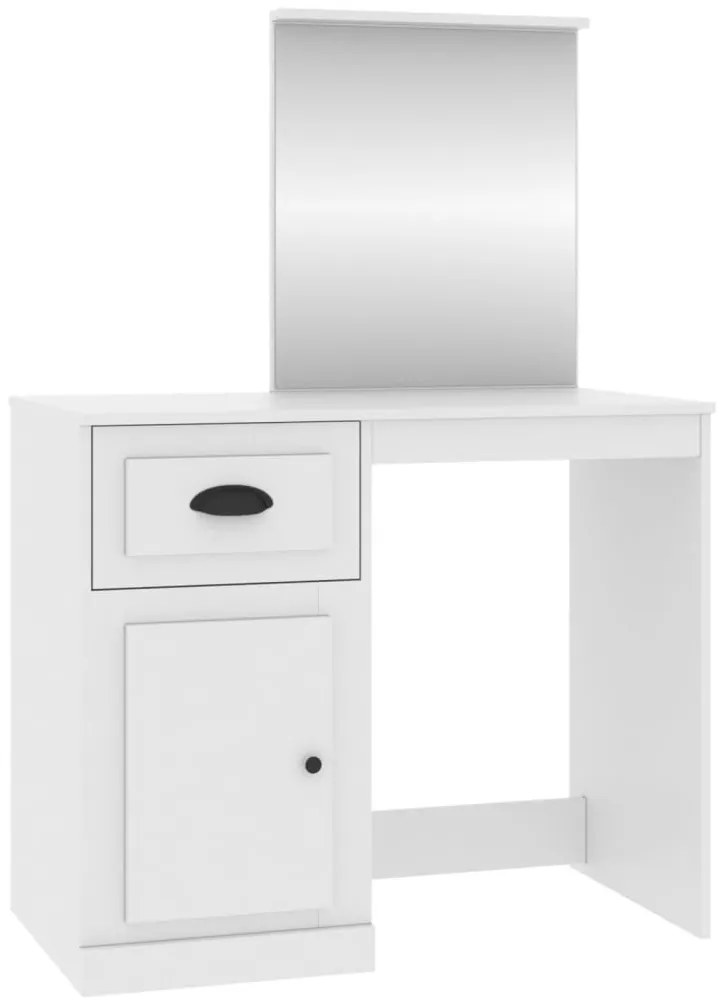 vidaXL Μπουντουάρ με Καθρέφτη Λευκό 90 x 50 x 132,5 εκ. Επεξεργ. Ξύλο