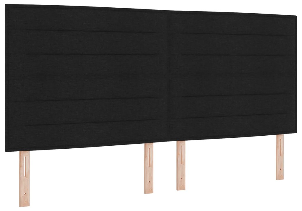 vidaXL κρεβάτι Box Spring με στρώμα Μαύρο 200x200 εκ. Υφάσματος