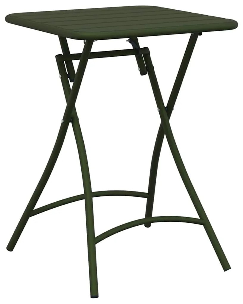 vidaXL Τραπέζι Κήπου Σκούρο πράσινο 55 x 55 x 73 εκ Ατσάλι με Πούδρα
