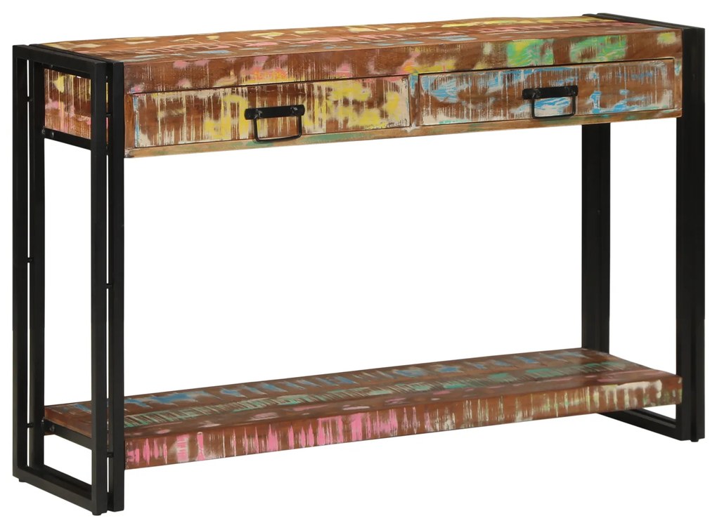 vidaXL Τραπέζι κονσόλας Πολύχρωμο 120x33x75 εκ. Μασίφ ανακυκλωμένο ξύλο
