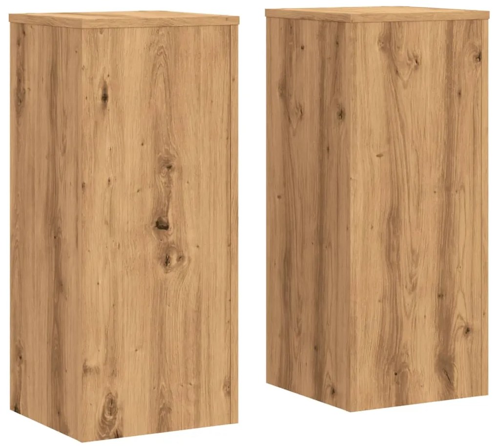 vidaXL Βάσεις Φυτών 2 τεμ. Αρτισιανή Δρυς 30x30x70 εκ. Επεξ. Ξύλο
