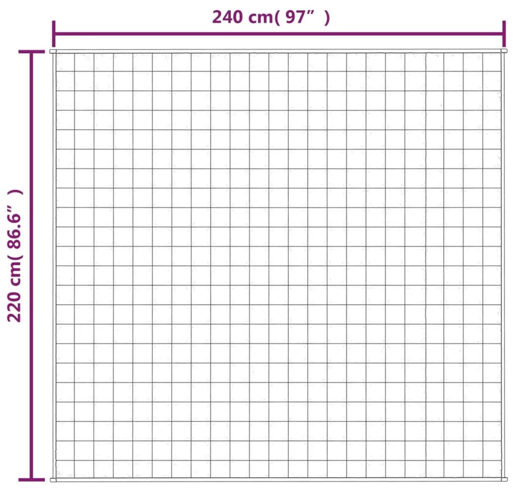 vidaXL Κουβέρτα Βαρύτητας Ανοιχτό Κρεμ 220 x 240 εκ. 15 κ. Υφασμάτινη