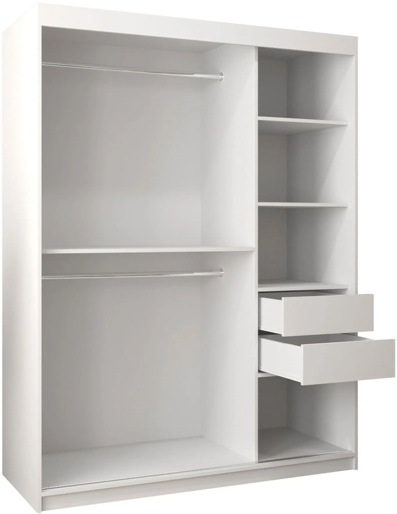 Ντουλάπα Flutes III 150 Συρόμενη-Λευκό