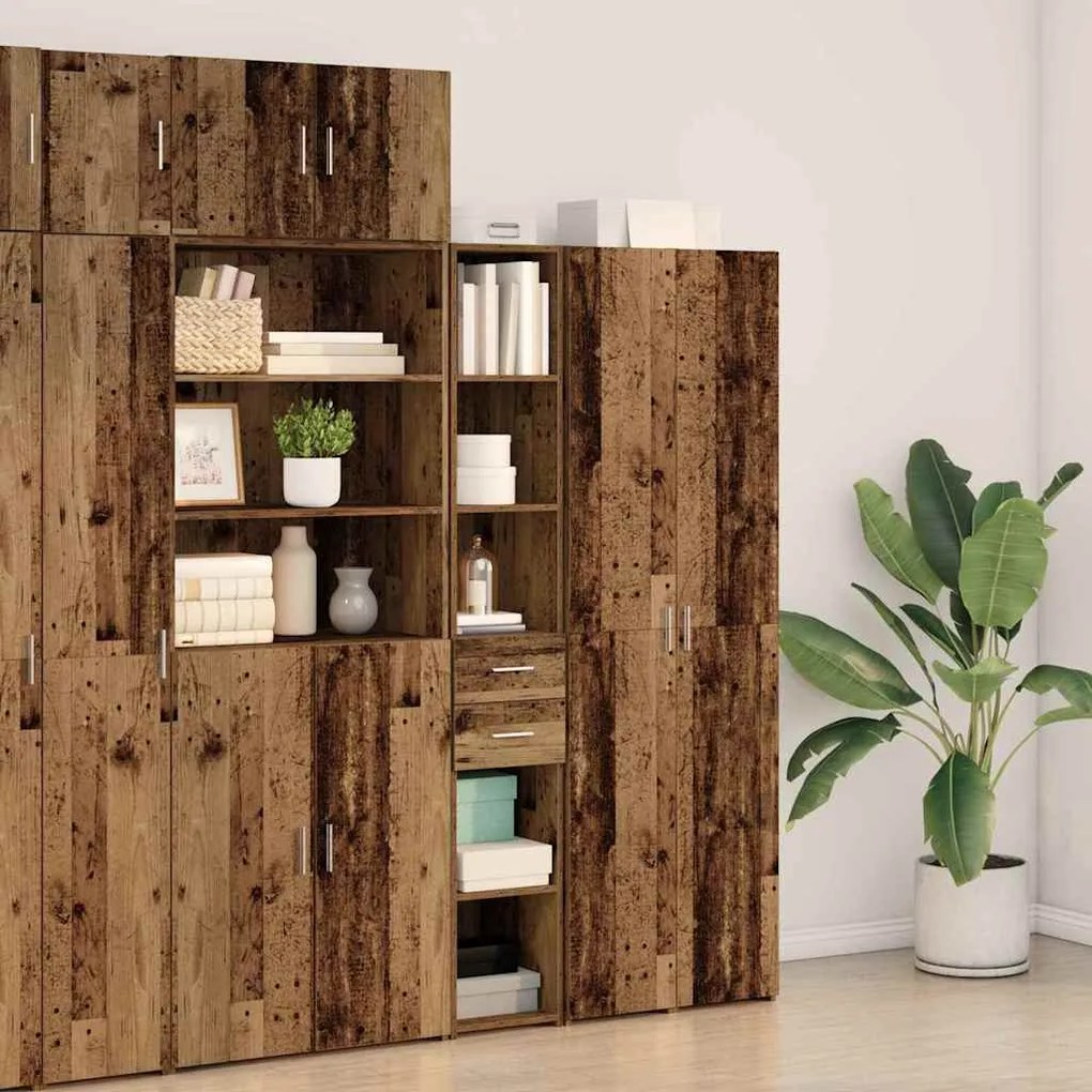 vidaXL Highboard Παλαιό ξύλο 30 x 42.5 x 185 εκ Επεξεργασμένο ξύλο
