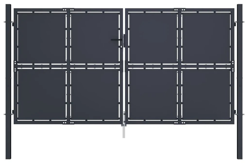 Πόρτα Κήπου Ανθρακί 300x150 εκ. από Ατσάλι