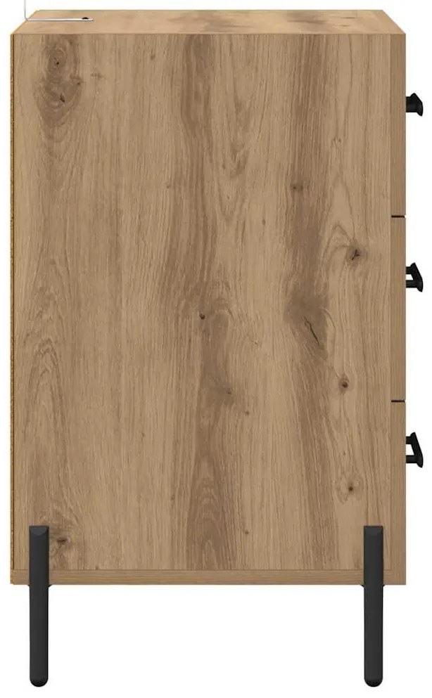 vidaXL Κομοδίνο Artisan Oak 40 x 40 x 66 εκ. Επεξεργασμένο ξύλο