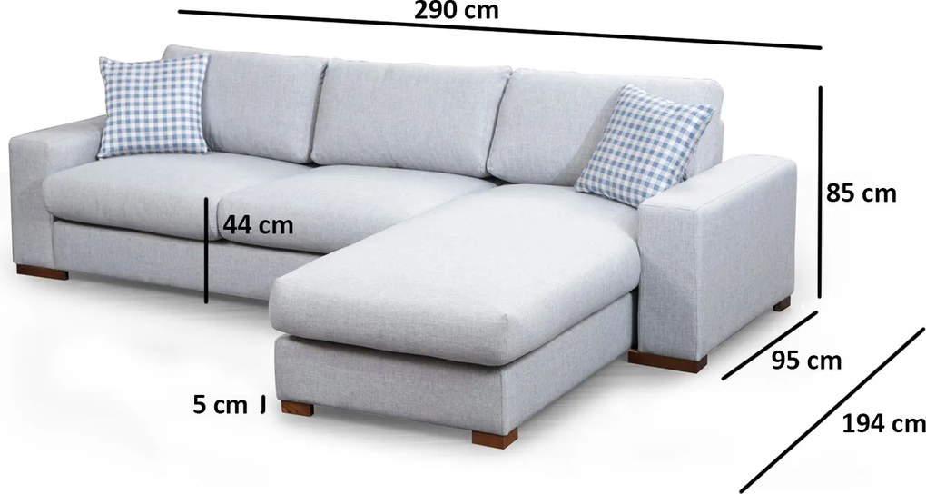 Corner Sofa Loop 12 Light Grey