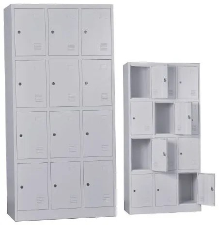 WOODWELL Ε6004,1LOCKER 12 Θέσεων Μέταλλο Βαφή Γκρι 90x40x185cm Ε6004,1