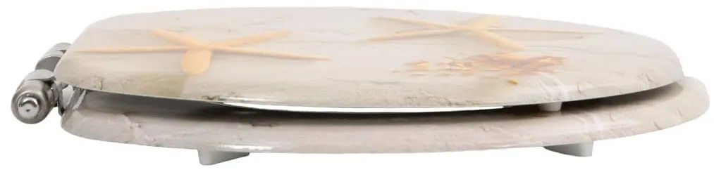 vidaXL Κάλυμμα Λεκάνης με Καπάκι Soft Close Σχέδιο Αστερίες από MDF