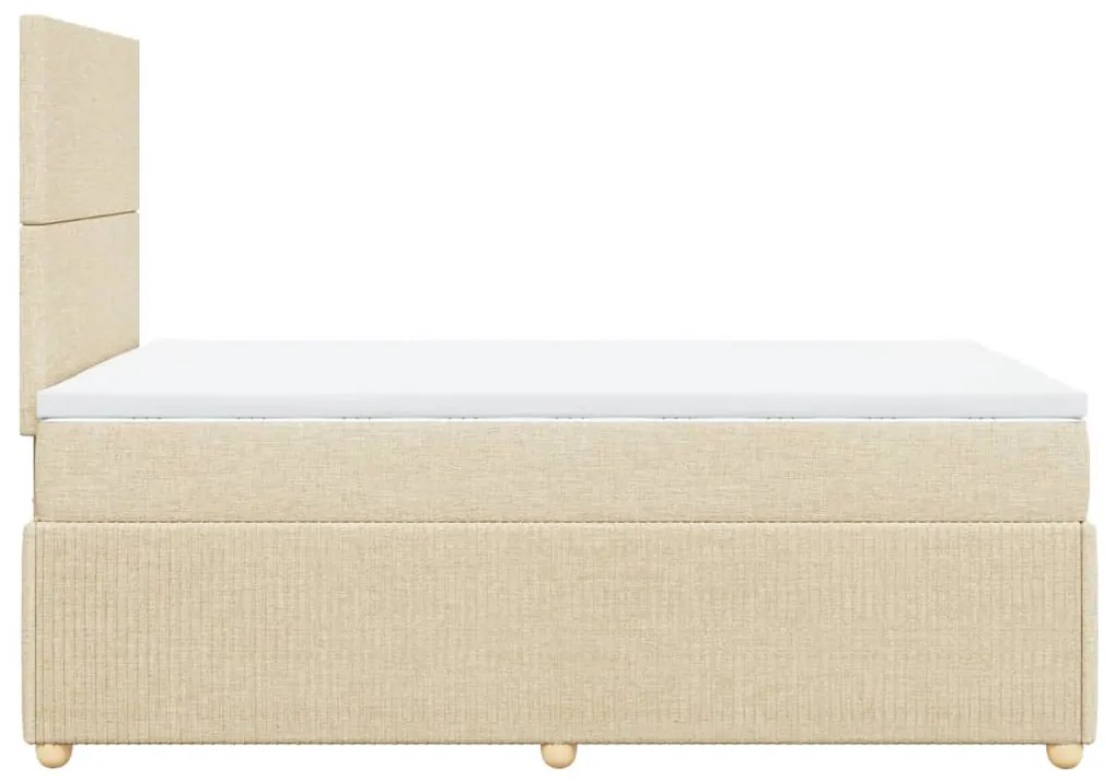 ΚΡΕΒΑΤΙ BOXSPRING ΜΕ ΣΤΡΩΜΑ ΚΡΕΜ 120X200 ΕΚ. ΥΦΑΣΜΑΤΙΝΟ 3294321