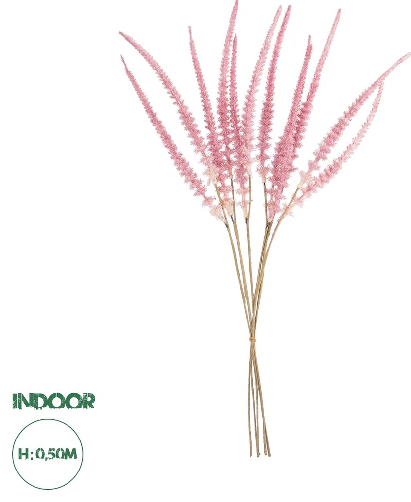 GloboStar® Artificial Garden PALE PINK SAGE BOUQUET 21090 Τεχνητό Διακοσμητικό Μπουκέτο Στάχι Απαλό Ροζ Y50cm