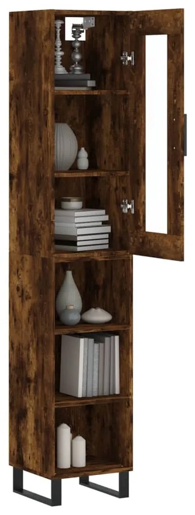 vidaXL Ντουλάπι Καπνιστή δρυς 34,5x34x180 εκ. από Επεξεργασμένο Ξύλο