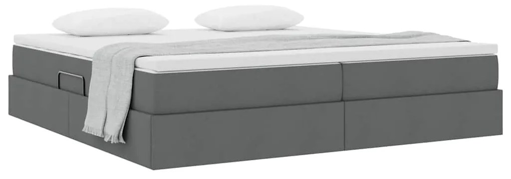 vidaXL Κρεβάτι με αποθηκευτικό χώρο και στρώμα με στρώμα Σκούρο Γκρι