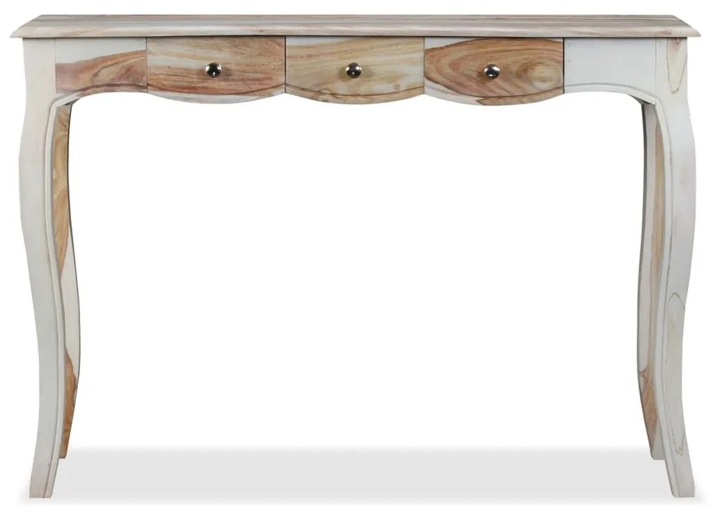 Κονσόλα Τραπέζι με 3 Συρτάρια 110x40x76 εκ. Μασίφ Ξύλο Sheesham - Καφέ